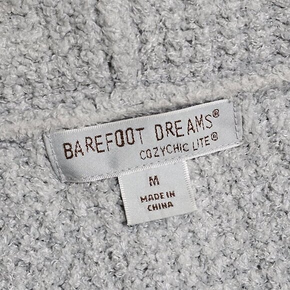 Barefoot Dreams CozyChic Lite Coastal Cardigan Sz M Light Gray Soft Knit 485 - Picture 8 of 10